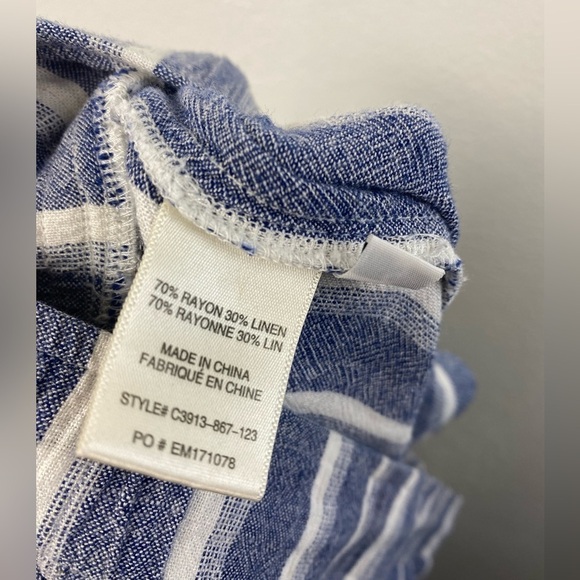 Cloth & Stone Linen Blend Wide Leg Summer Beachy Stripes Women’s Small - Picture 4 of 16